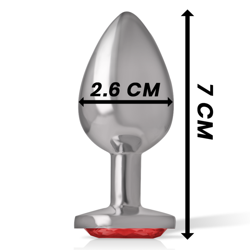 INTENSE - PLUG ANAL EN MÉTAL ALUMINIUM AVEC CRISTAL ROUGE TAILLE S – Image 4