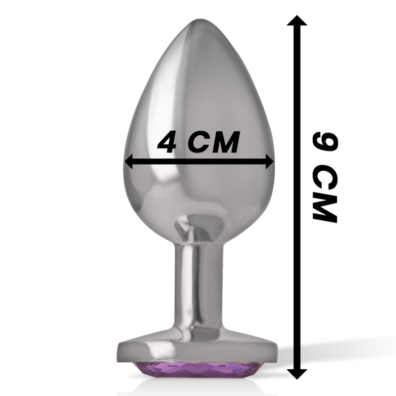 INTENSE - PLUG ANAL EN MÉTAL ALUMINIUM AVEC CRISTAL VIOLET TAILLE L – Image 4