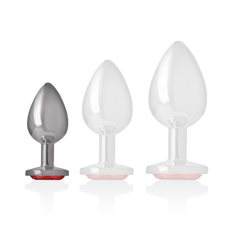 INTENSE - PLUG ANAL EN MÉTAL ALUMINIUM AVEC CRISTAL ROUGE TAILLE S – Image 5