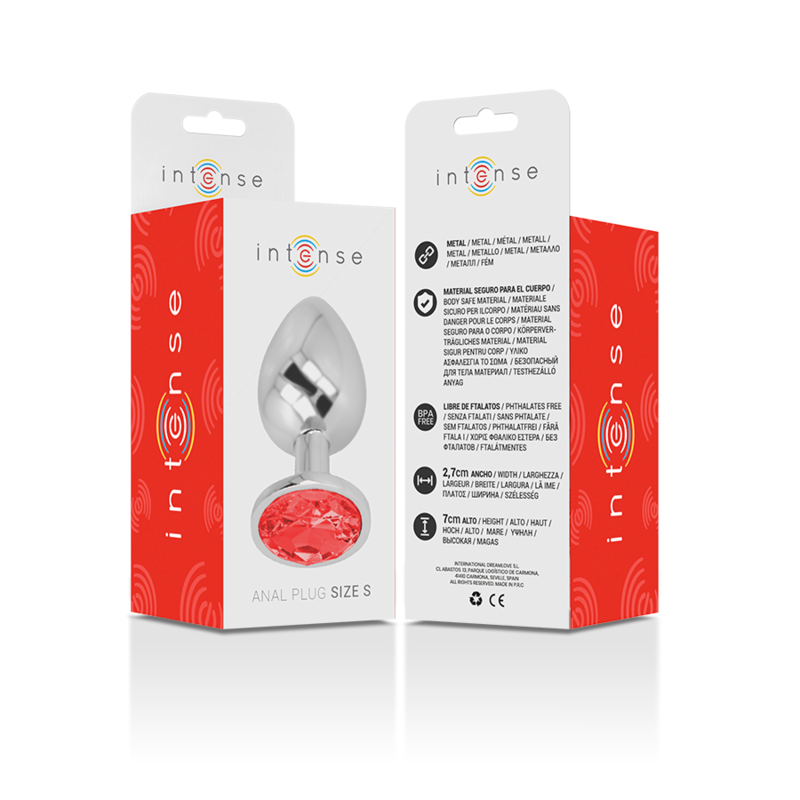 INTENSE - PLUG ANAL EN MÉTAL ALUMINIUM AVEC CRISTAL ROUGE TAILLE S – Image 6