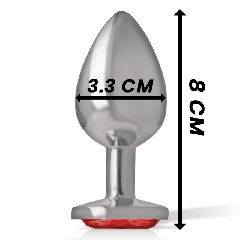 INTENSE - PLUG ANAL EN MÉTAL AVEC CRISTAL ROUGE TAILLE M – Image 4