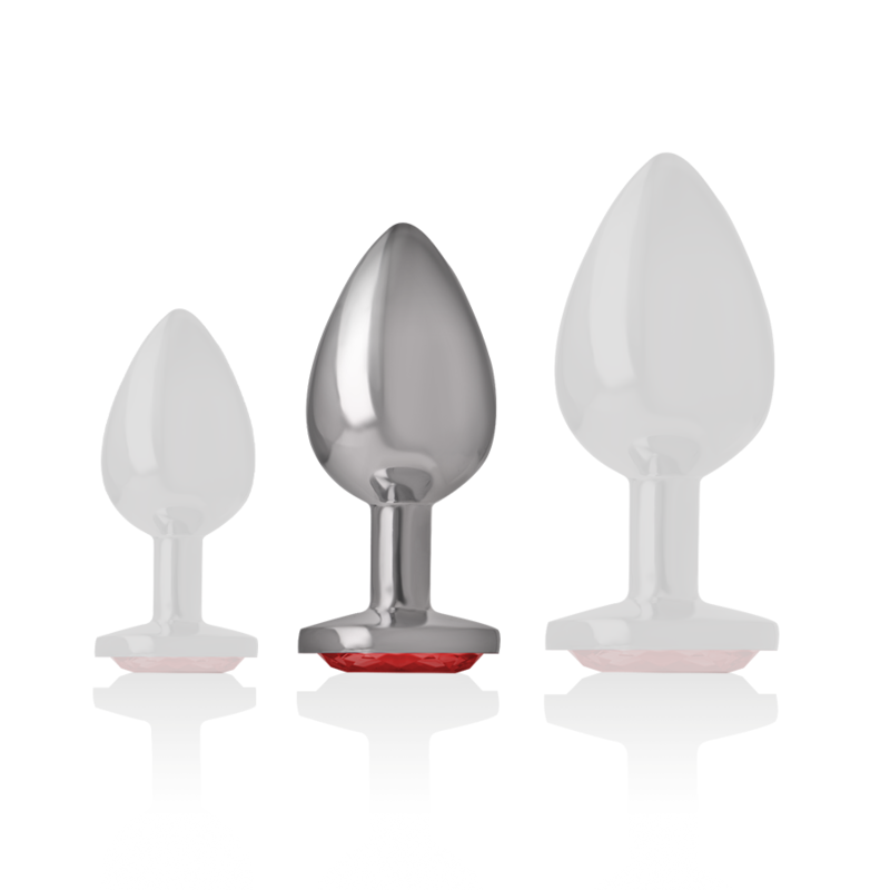 INTENSE - PLUG ANAL EN MÉTAL AVEC CRISTAL ROUGE TAILLE M – Image 5