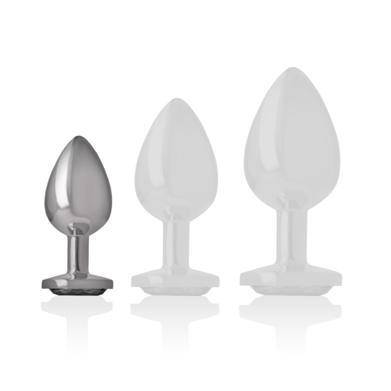 INTENSE - PLUG ANAL EN MÉTAL ALUMINIUM AVEC CRISTAL NOIR TAILLE S – Image 5