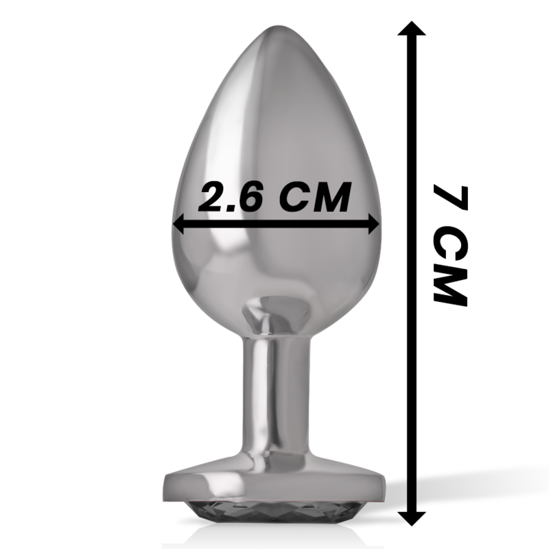 INTENSE - PLUG ANAL EN MÉTAL ALUMINIUM AVEC CRISTAL NOIR TAILLE S – Image 4