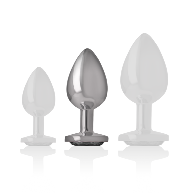 INTENSE - PLUG ANAL EN MÉTAL ALUMINIUM AVEC VERRE NOIR TAILLE M – Image 5