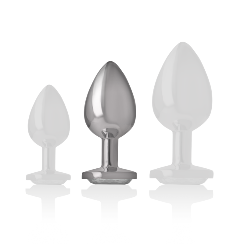 INTENSE - PLUG ANAL EN MÉTAL ALUMINIUM AVEC CRISTAL DARGENT TAILLE M – Image 4