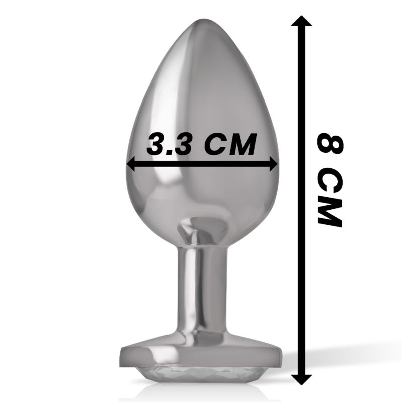 INTENSE - PLUG ANAL EN MÉTAL ALUMINIUM AVEC CRISTAL DARGENT TAILLE M – Image 6
