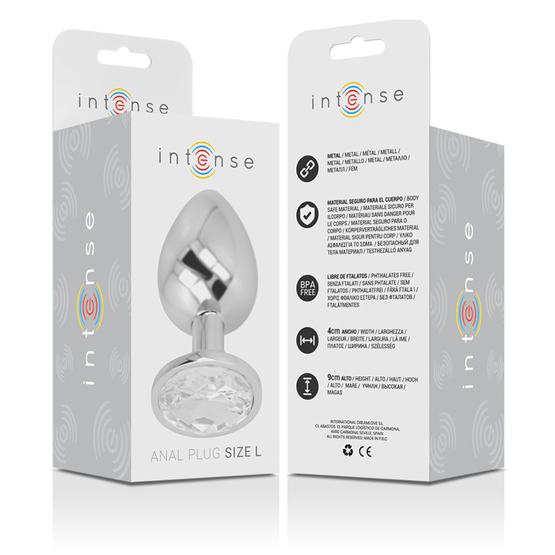 INTENSE - PLUG ANAL EN MÉTAL ALUMINIUM AVEC CRISTAL DARGENT TAILLE L – Image 4