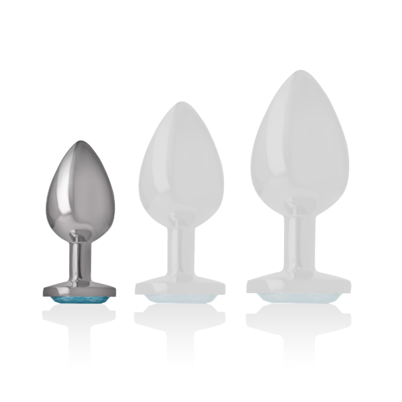 INTENSE - PLUG ANAL EN MÉTAL ALUMINIUM AVEC CRISTAL BLEU TAILLE S – Image 5