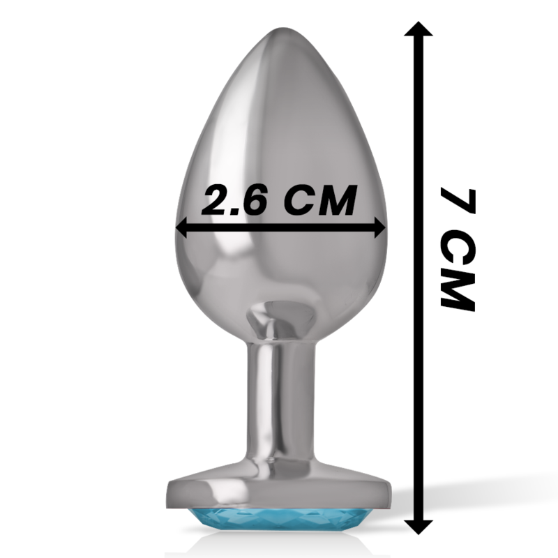 INTENSE - PLUG ANAL EN MÉTAL ALUMINIUM AVEC CRISTAL BLEU TAILLE S – Image 4