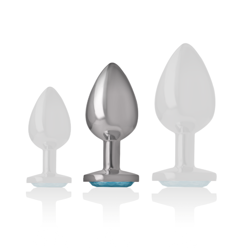 INTENSE - PLUG ANAL EN MÉTAL ALUMINIUM AVEC VERRE BLEU TAILLE M – Image 5