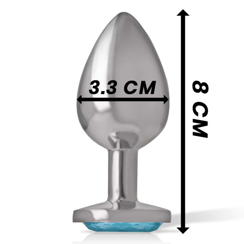 INTENSE - PLUG ANAL EN MÉTAL ALUMINIUM AVEC VERRE BLEU TAILLE M – Image 4