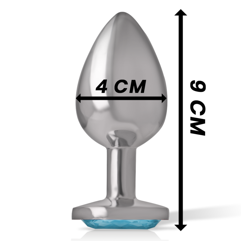 INTENSE - PLUG ANAL EN MÉTAL ALUMINIUM AVEC CRISTAL BLEU TAILLE L – Image 4