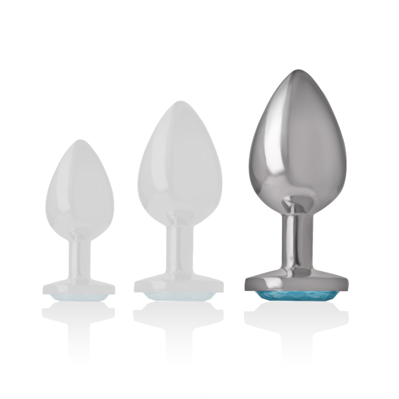 INTENSE - PLUG ANAL EN MÉTAL ALUMINIUM AVEC CRISTAL BLEU TAILLE L – Image 5