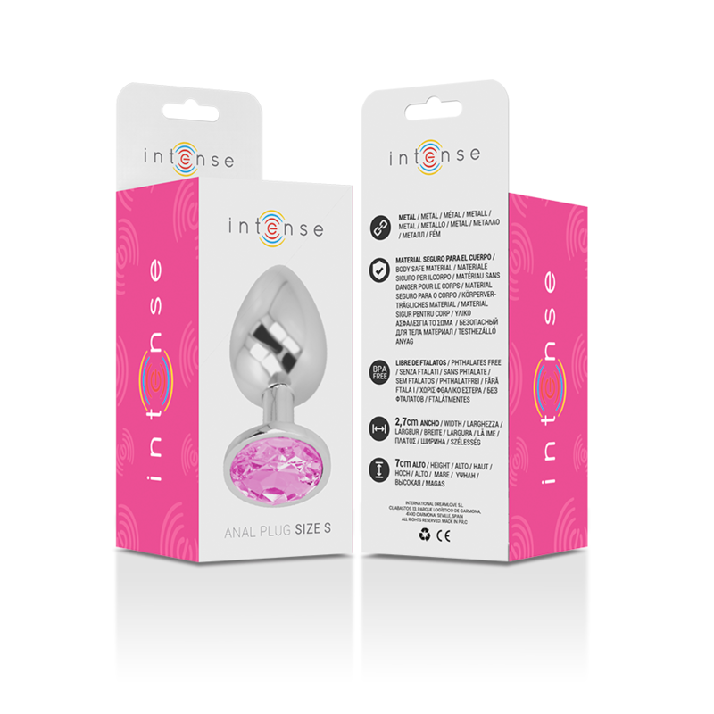 INTENSE - PLUG ANAL EN MÉTAL ALUMINIUM AVEC CRISTAL ROSE TAILLE S – Image 6