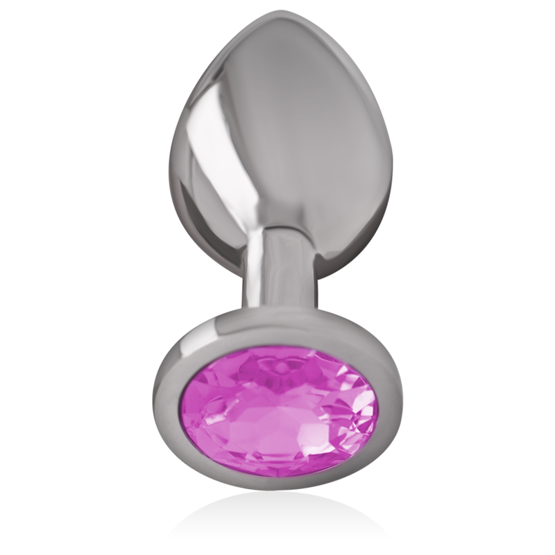 INTENSE - PLUG ANAL EN MÉTAL ALUMINIUM AVEC CRISTAL ROSE TAILLE M – Image 2