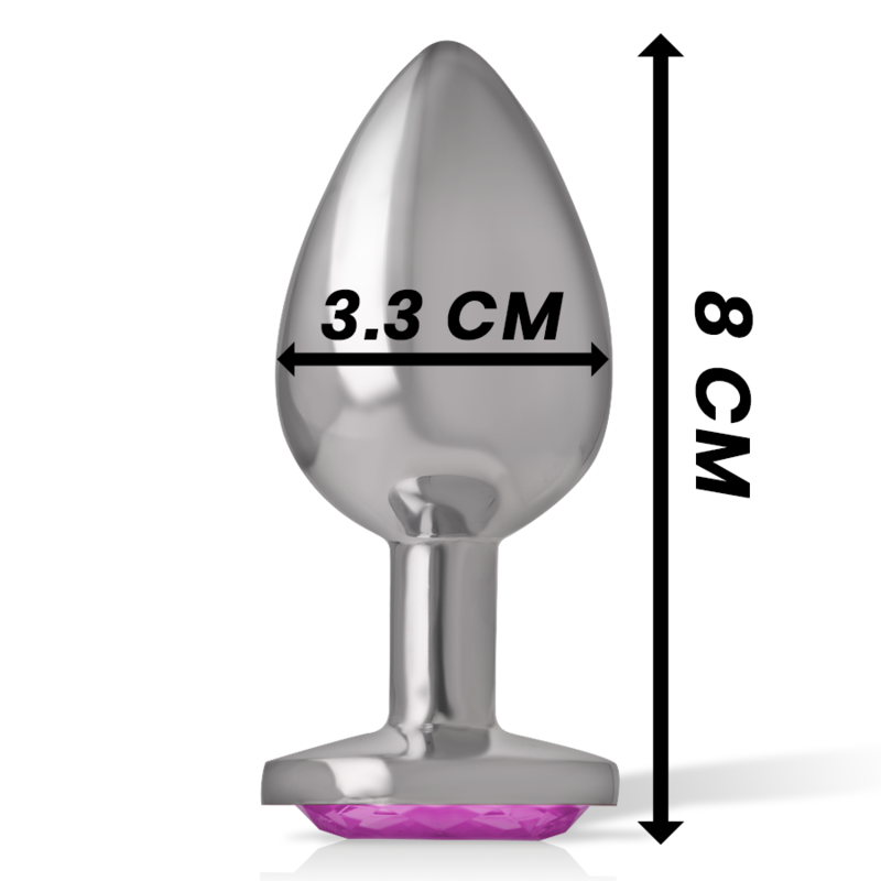 INTENSE - PLUG ANAL EN MÉTAL ALUMINIUM AVEC CRISTAL ROSE TAILLE M – Image 4