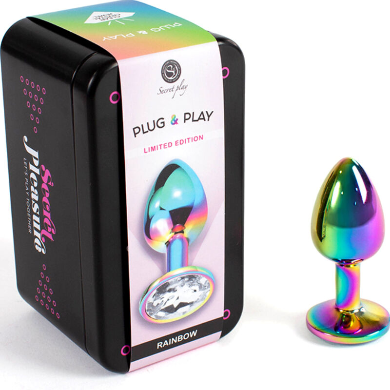SECRETPLAY - PLUG ANAL EN MÉTAL ARC-EN-CIEL PETITE TAILLE 7 CM – Image 2