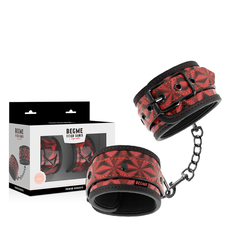 BEGME - MENOTTES PREMIUM ÉDITION ROUGE AVEC DOUBLURE EN NÉOPRÈNE – Image 2