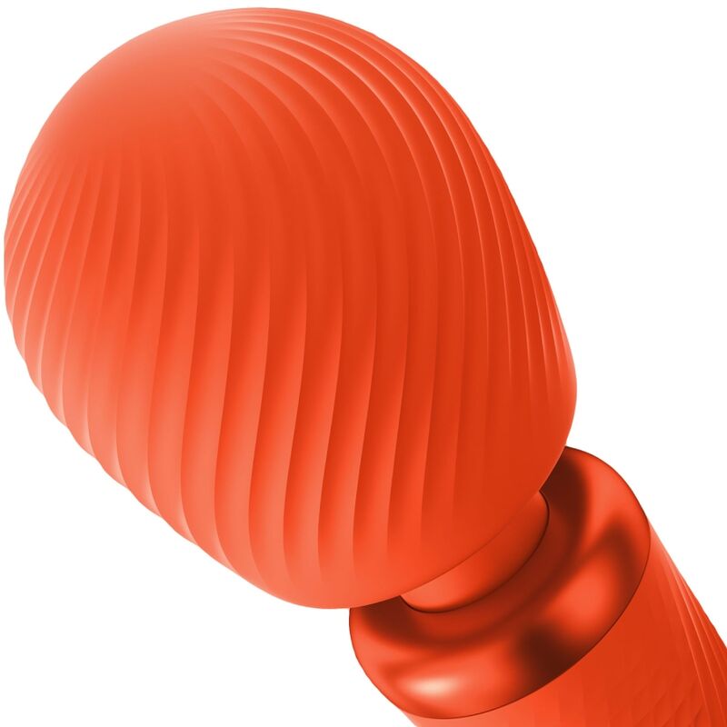 FUN FACTORY - VIM SILICONE RECHARGEABLE VIBRANT LESTÉ RUMBLE WAND SUNRISE ORANGE – Image 3