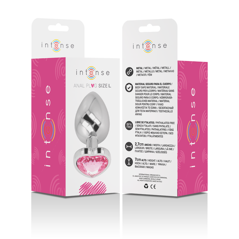 INTENSE - PLUG ANAL EN MÉTAL ALUMINIUM COEUR ROSE TAILLE L – Image 6