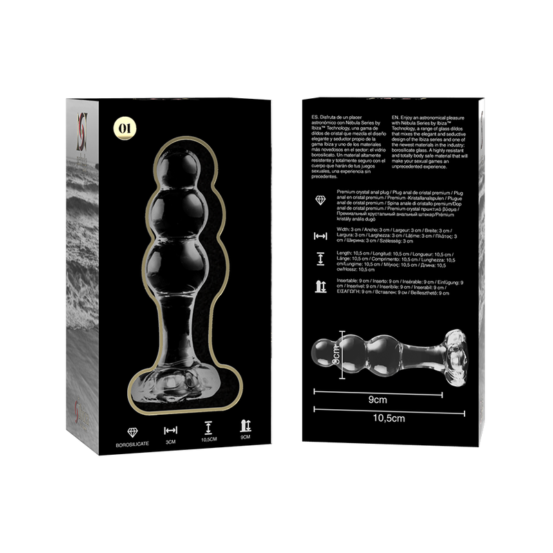 NEBULA SERIES BY IBIZA - PLUG ANAL EN VERRE TRANSPARENT 10.5 CM -O- 3 CM – Image 6