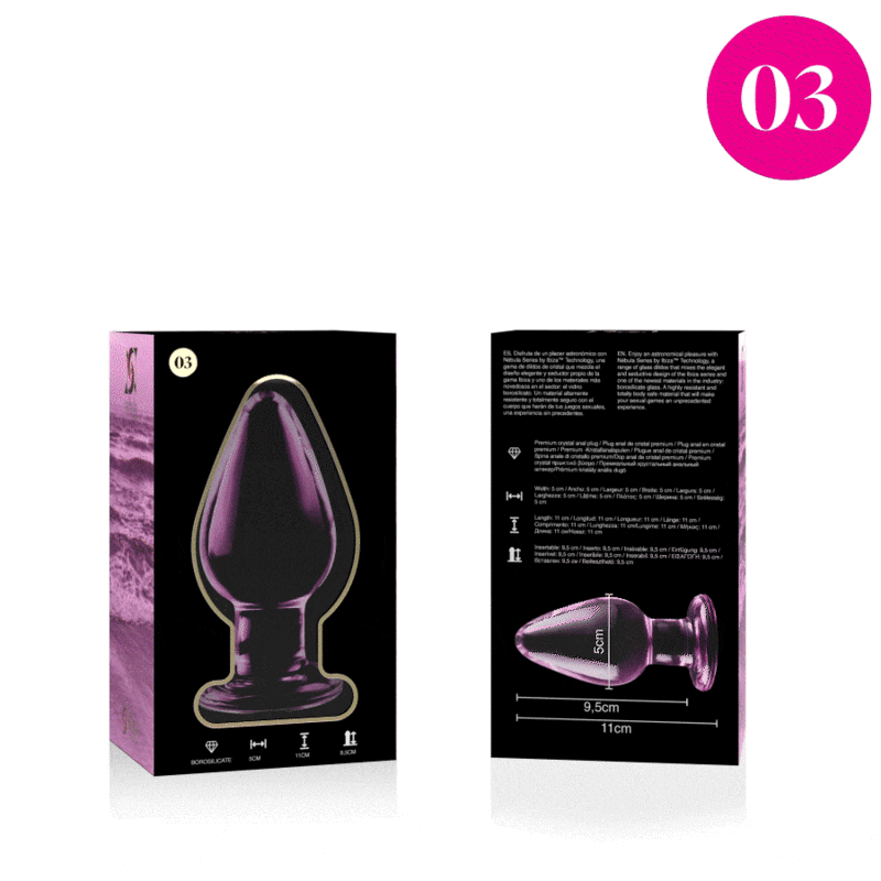 NEBULA SERIES BY IBIZA - PLUG ANAL MODÈLE 3 VERRE BOROSILICATE ROSE 11 CM -O- 5 CM – Image 4