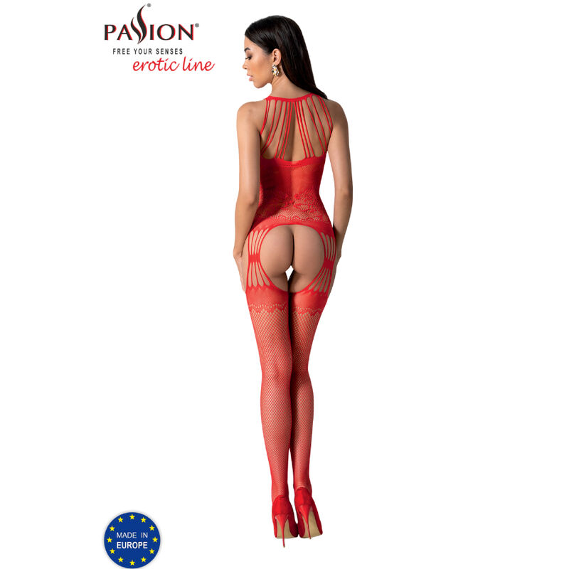 PASSION - BS095 BODYSTOCKING ROUGE TAILLE UNIQUE – Image 4