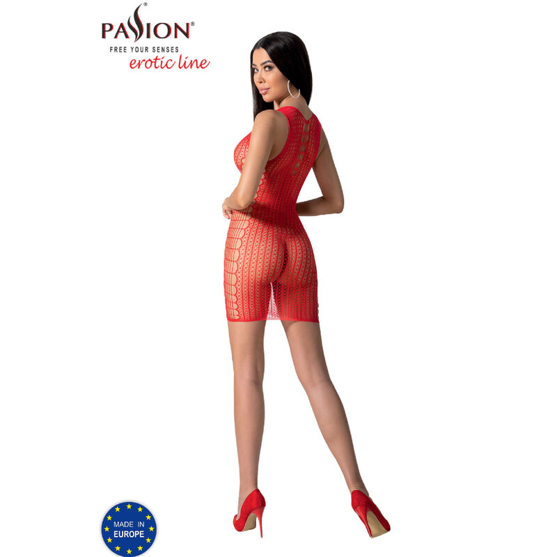 PASSION - BS097 BODYSTOCKING ROUGE TAILLE UNIQUE – Image 4