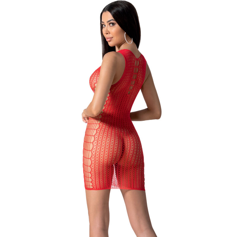 PASSION - BS097 BODYSTOCKING ROUGE TAILLE UNIQUE – Image 2