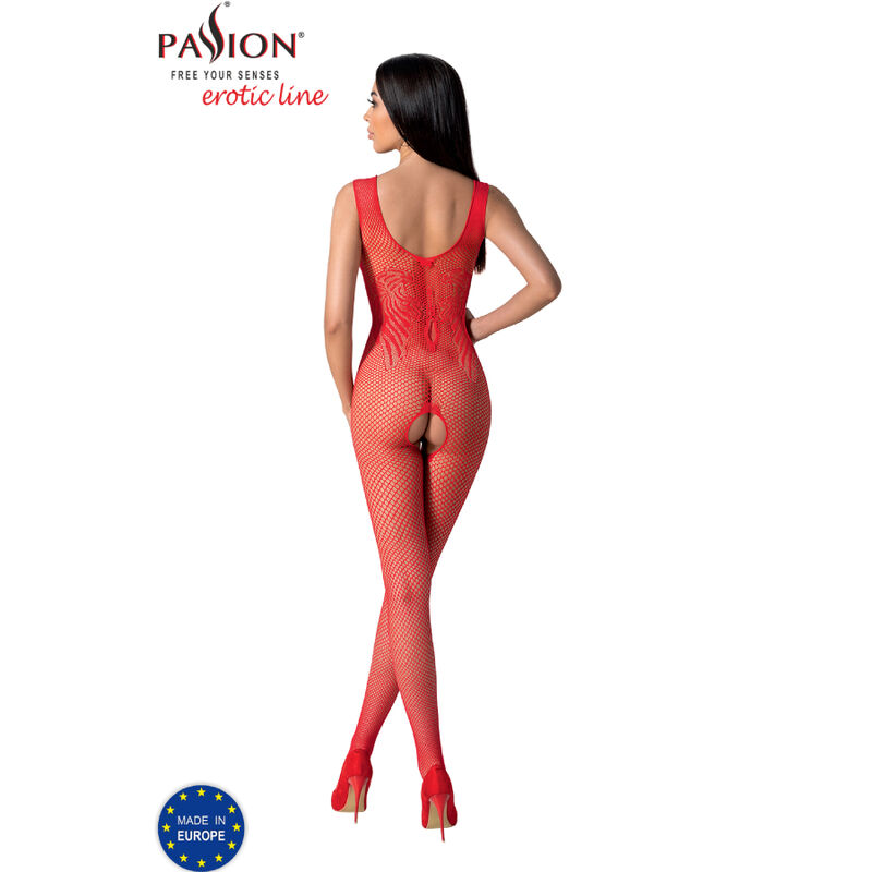 PASSION - BS098 BODYSTOCKING ROUGE TAILLE UNIQUE – Image 4