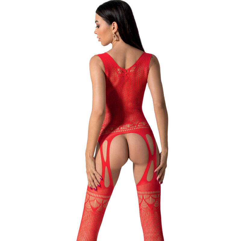 PASSION - BS099 BODYSTOCKING ROUGE TAILLE UNIQUE – Image 2