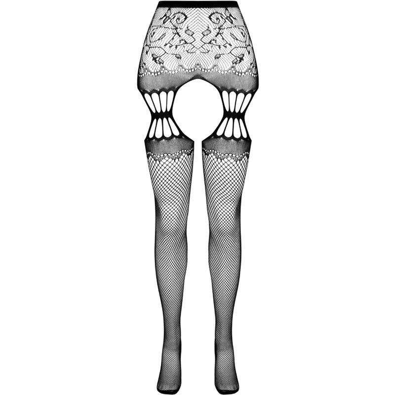 PASSION - COLLANT NOIR AVEC JARRETIÈRE S027 TAILLE UNIQUE – Image 5