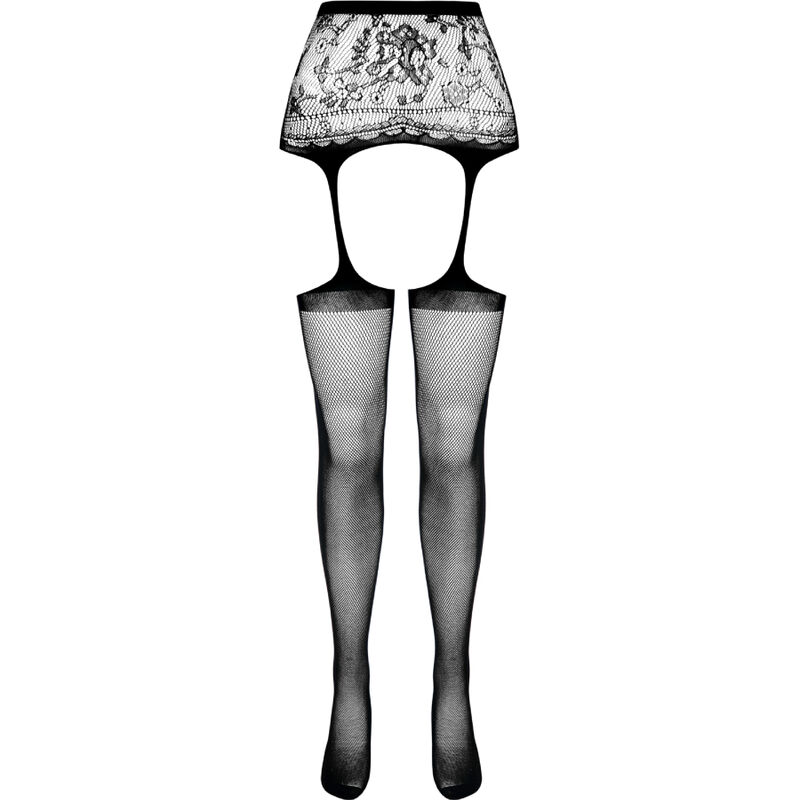 PASSION - COLLANT NOIR AVEC JARRETIÈRE S028 TAILLE UNIQUE – Image 5