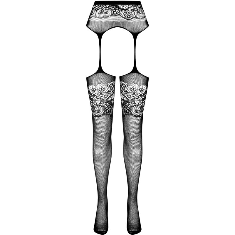 PASSION - S029 COLLANT NOIR AVEC JARRETIÈRE TAILLE UNIQUE – Image 5