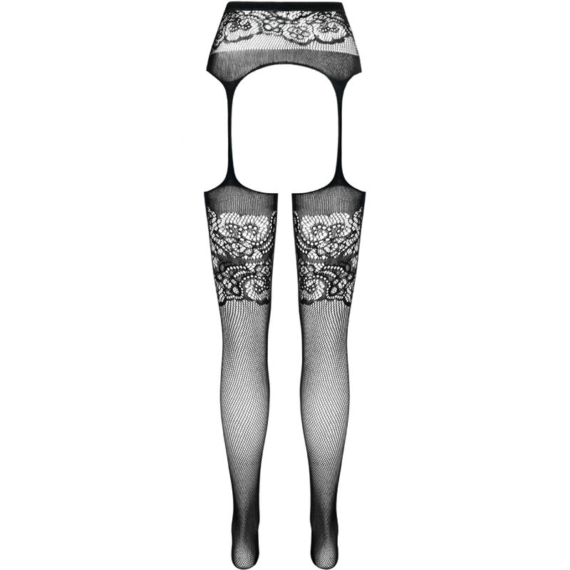PASSION - S029 COLLANT NOIR AVEC JARRETIÈRE TAILLE UNIQUE – Image 6