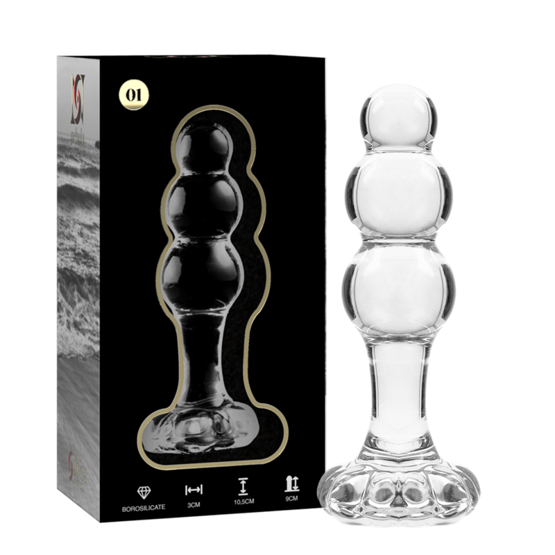NEBULA SERIES BY IBIZA - PLUG ANAL EN VERRE TRANSPARENT 10.5 CM -O- 3 CM