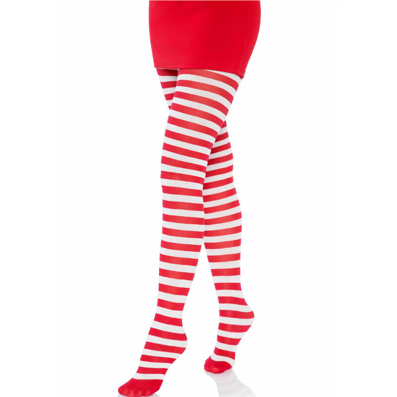 LEG AVENUE - COLLANTS RAYURES BLANC/ROUGE – Image 2