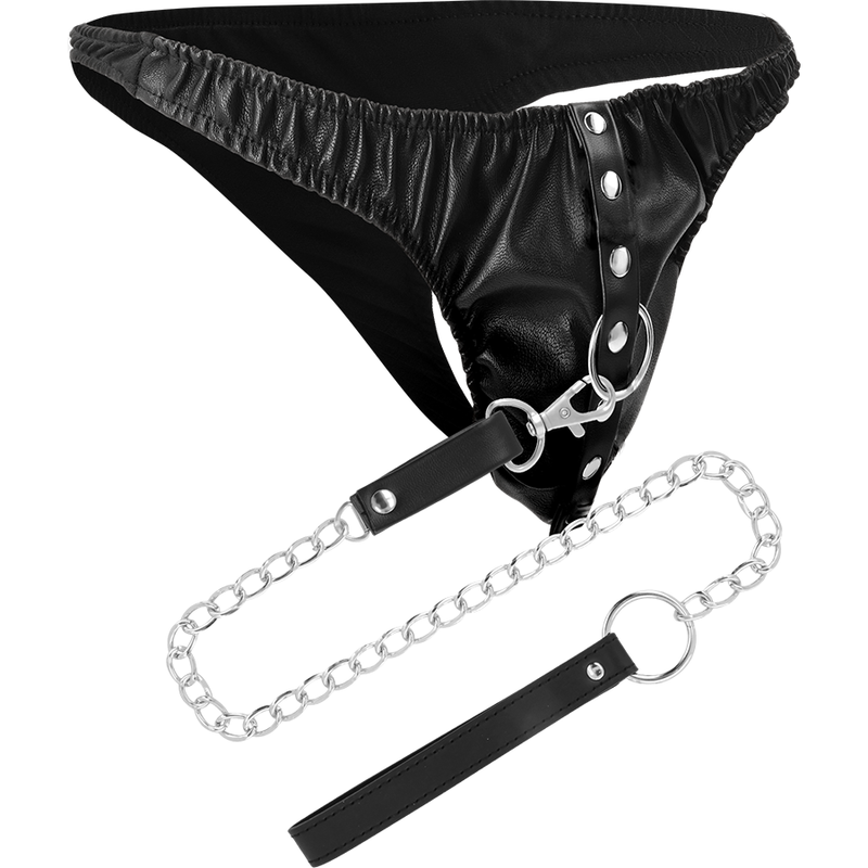 DARKNESS - STRING DE SOUMISSION AVEC CHAÎNE EN MÉTAL – Image 3
