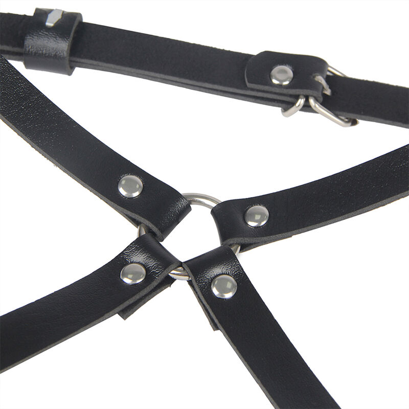 SUBBLIME - HARNAIS DE TAILLE ET DE JAMBES EN CUIR NOIR TAILLE UNIQUE – Image 5