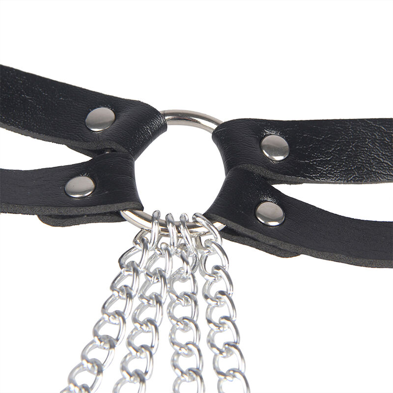 SUBBLIME - CHAINE BAGUE CUIR CEINTURE NOIR TAILLE UNIQUE – Image 6