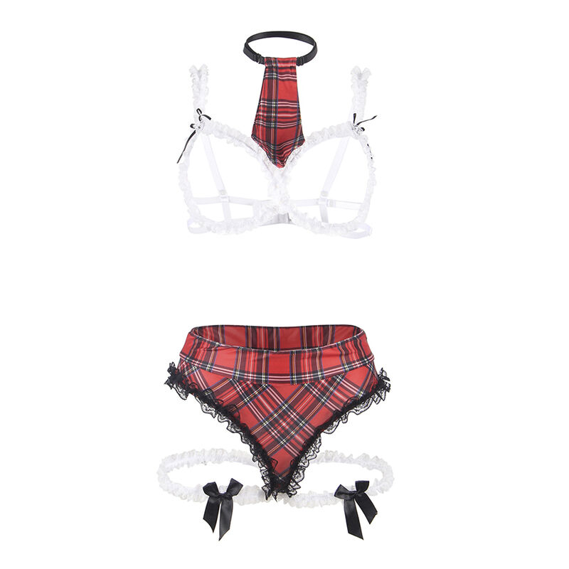 SUBBLIME - COSTUME D'ÉCOLIÈRE SEXY AVEC SOUTIEN-GORGE L/XL – Image 4