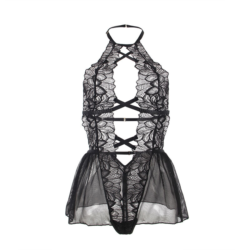 SUBBLIME - TEDDY HALTER NECK DOS NU DENTELLE NOIR L/XL – Image 5