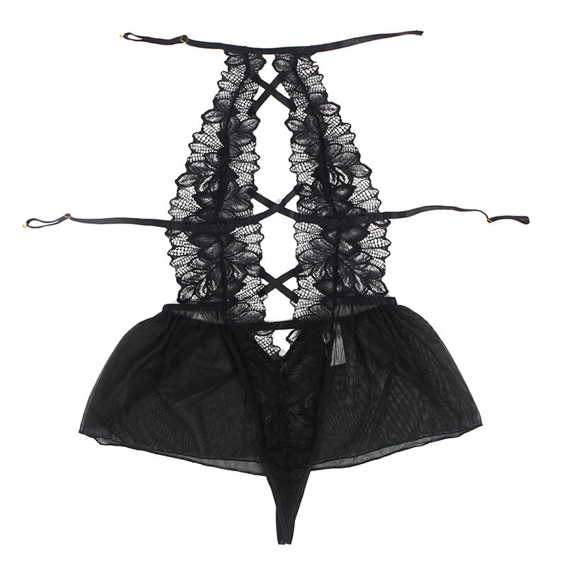 SUBBLIME - TEDDY HALTER NECK DOS NU DENTELLE NOIR L/XL – Image 6