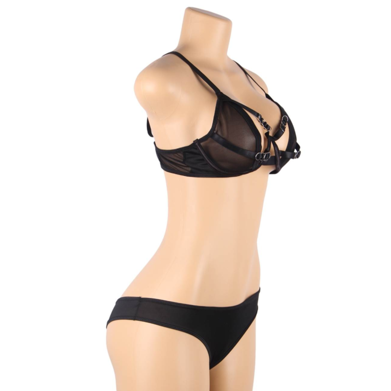 SUBBLIME - ENSEMBLE DEUX PIÈCES DE SOUTIEN-GORGE TRANSPARENT ET BANDES S/M – Image 7