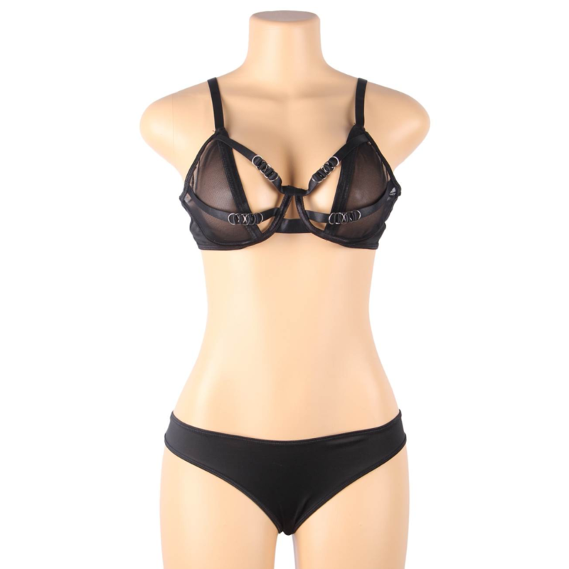 SUBBLIME - ENSEMBLE DEUX PIÈCES DE SOUTIEN-GORGE TRANSPARENT ET BANDES S/M – Image 9