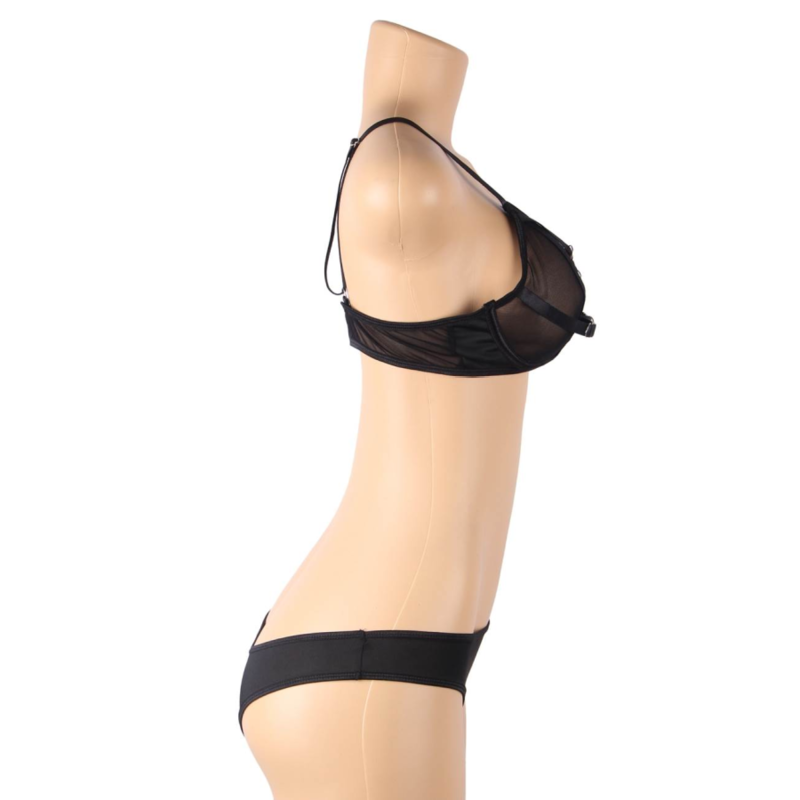 SUBBLIME - ENSEMBLE DEUX PIÈCES DE SOUTIEN-GORGE TRANSPARENT ET BANDES S/M – Image 10