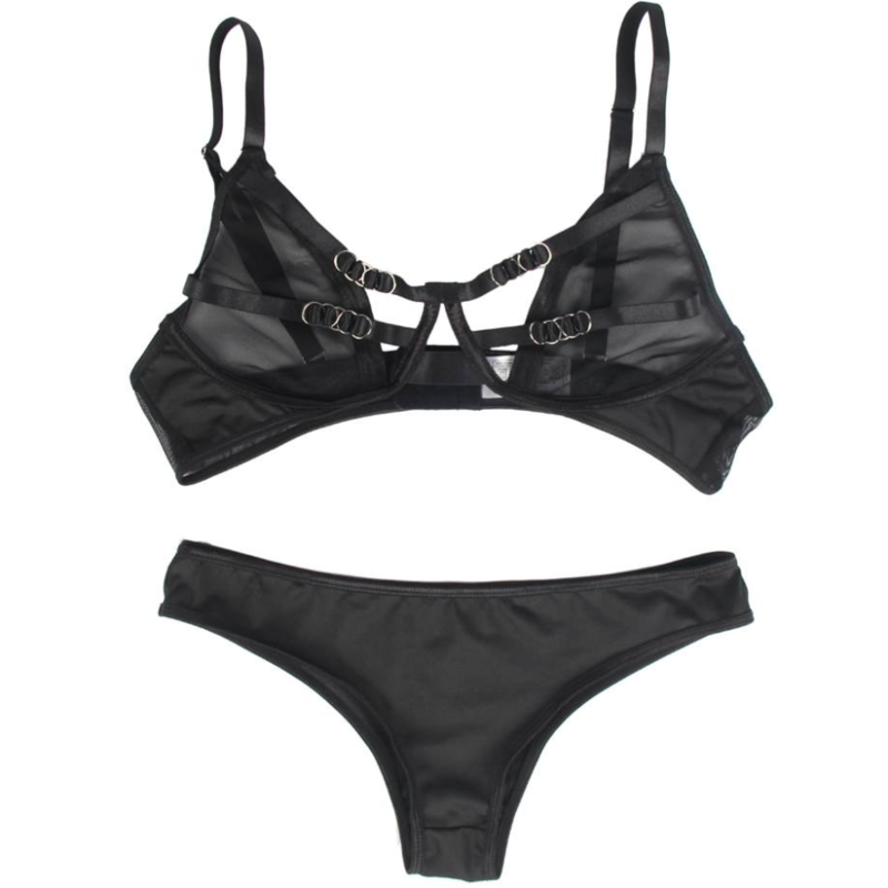 SUBBLIME - ENSEMBLE DEUX PIÈCES DE SOUTIEN-GORGE TRANSPARENT ET BANDES S/M – Image 11