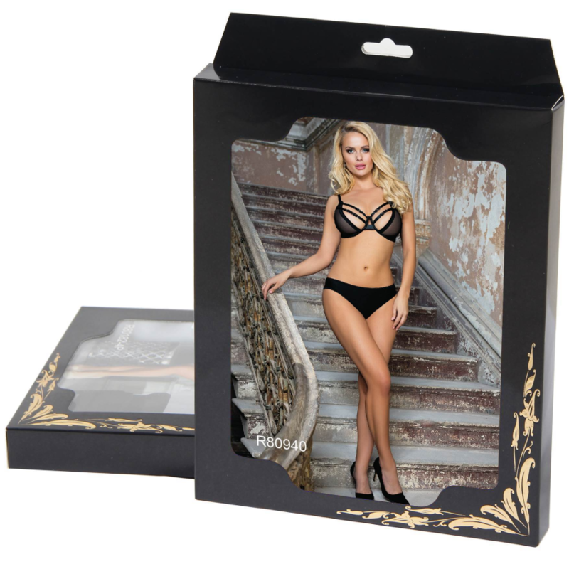 SUBBLIME - ENSEMBLE DEUX PIÈCES DE SOUTIEN-GORGE TRANSPARENT ET BANDES S/M – Image 12