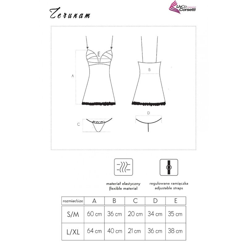 LIVCO CORSETTI FASHION - ENSEMBLE ZERUNAM BABYDOLL + STRING NOIR – Image 5